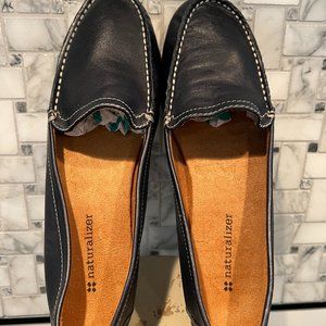 Naturalizer Womens Simmons Leather Moc Toe Loafers Blue 8 M